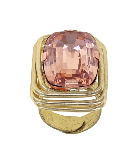 To The Max Cushion-Cut Crystal Cocktail Ring