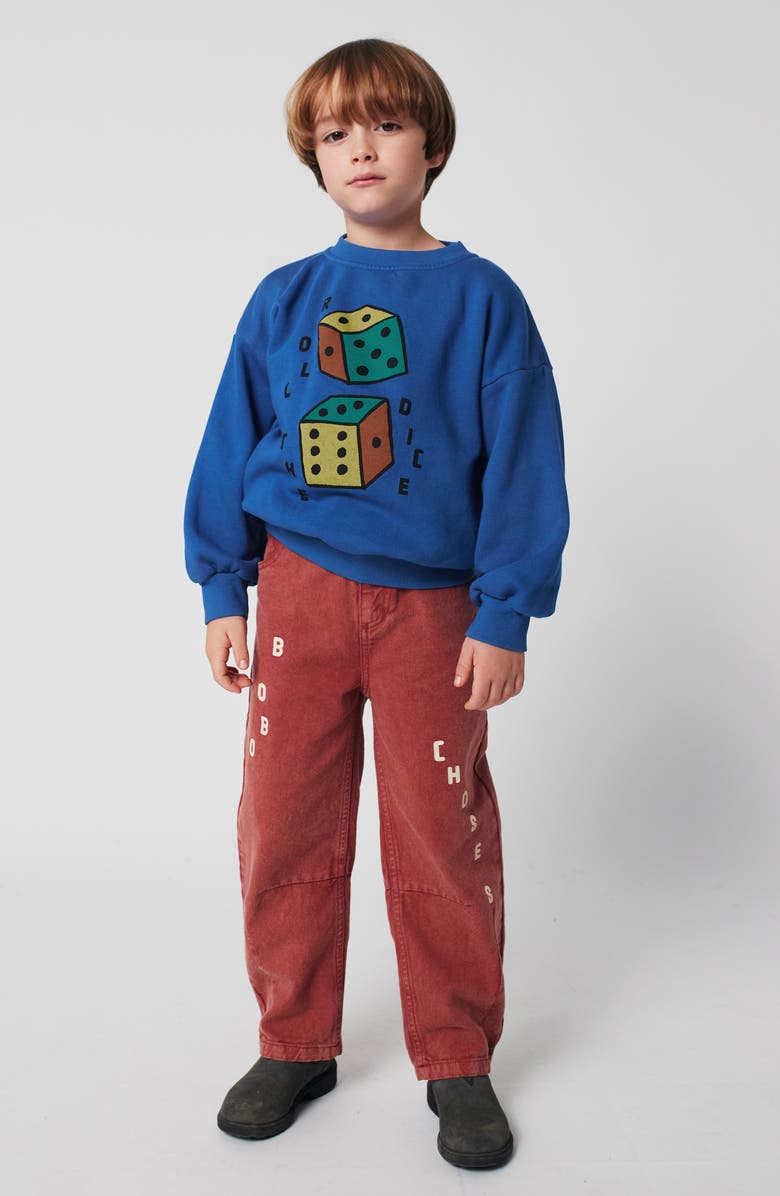 Bobo Choses Kids' Roll The Dice Cotton Graphic Sweatshirt, Alternate, color, Blue