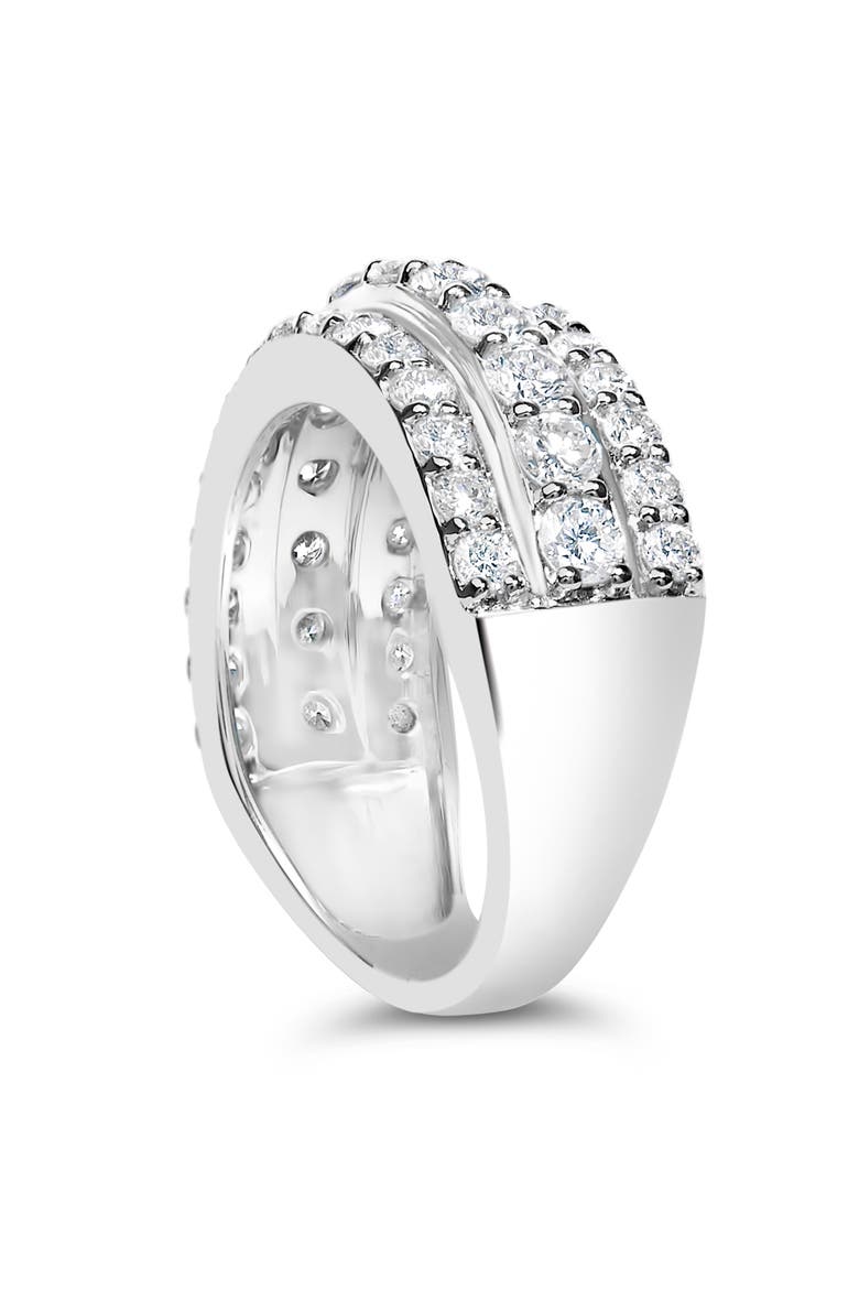 .925 Sterling Silver 2.0 ctw Lab Grown Diamond 3 Row Band Ring (F-G Color, VS1-VS2 Clarity, Alternate, color, Silver