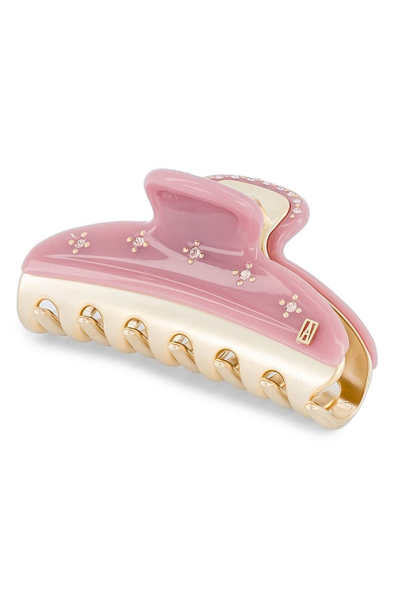 Alexandre de Paris Vendrome Crystal Hair Clip, Main, color, Pink