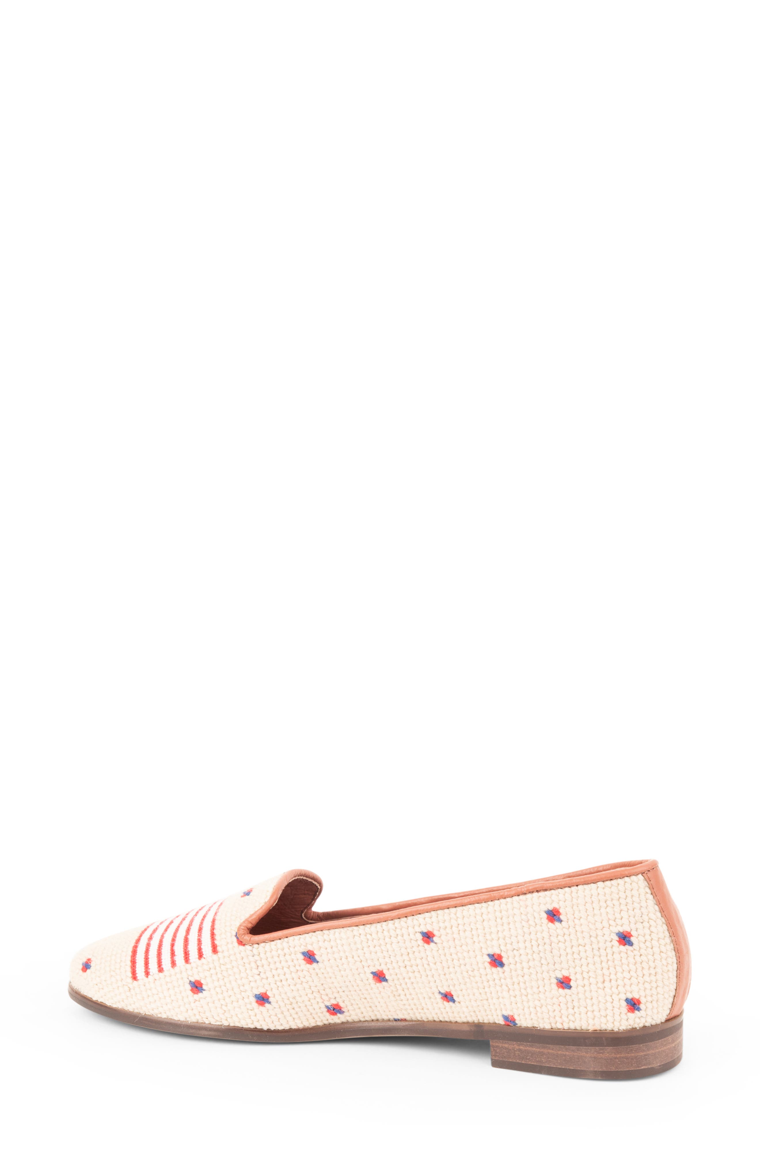 ByPaige Needlepoint American Flag Loafer, Alternate, color, Tan