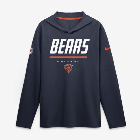 Men's Nike  Navy Chicago Bears Sideline Lightweight Long Sleeve Hooded Dri-FIT Top