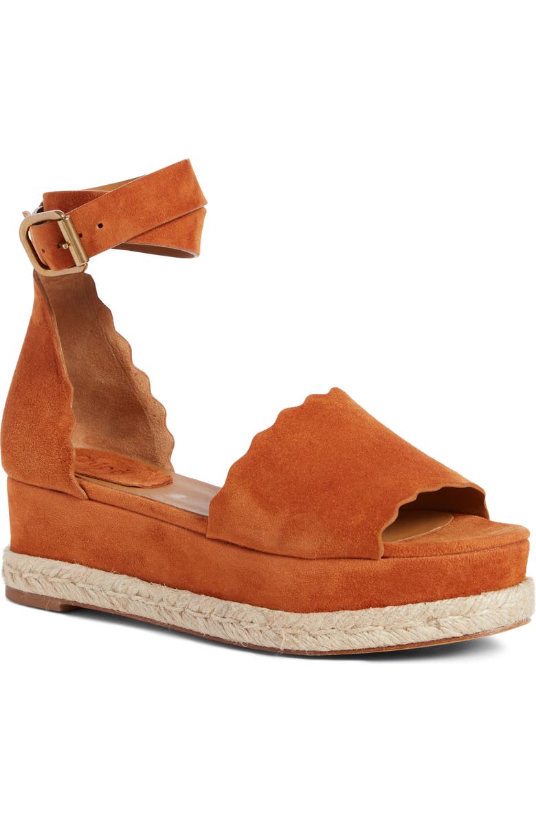 Chloé Lauren Espadrille Wedge Sandal, Main, color,