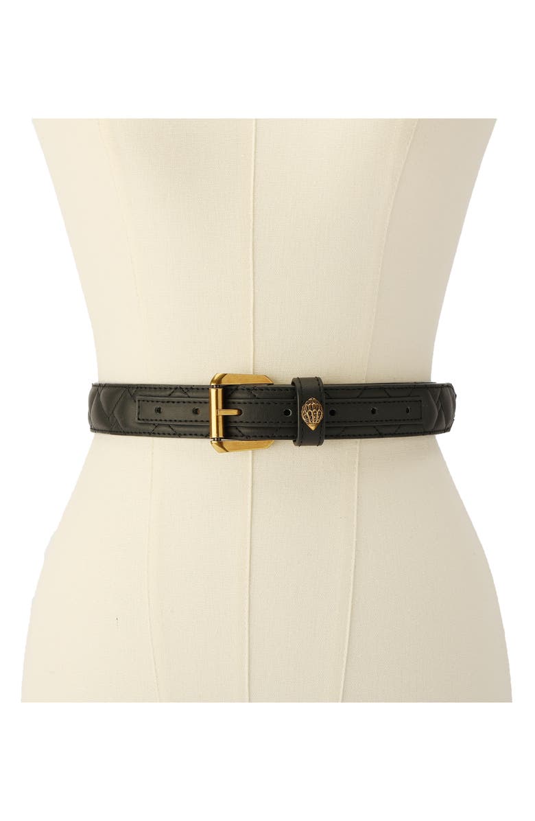 Kurt Geiger London Micro Quilt Leather Belt, Alternate, color, 