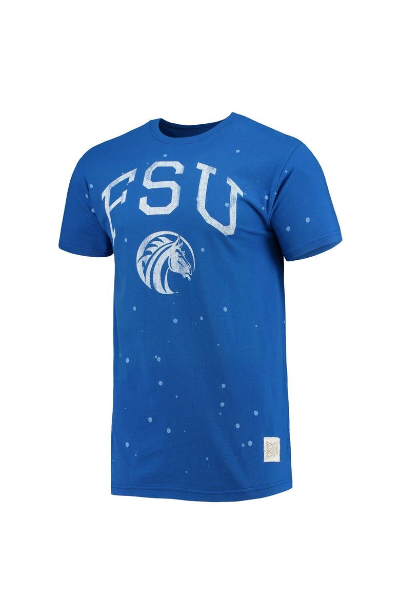 Retro Brand Men's Original Retro Brand Royal Fayetteville State Broncos Bleach Splatter T-Shirt, Alternate, color, Royal
