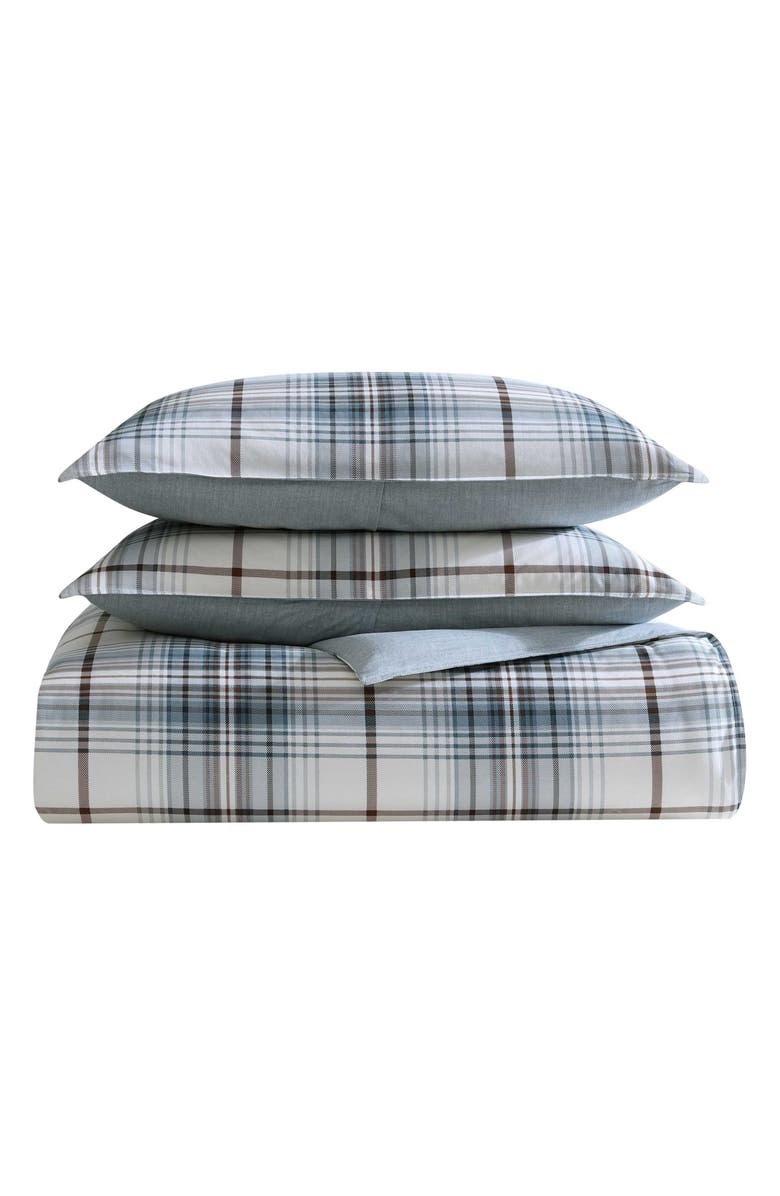 Eddie Bauer Alder Plaid Reversible Comforter Set, Main, color, Blue Grey