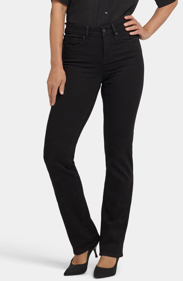NYDJ Marilyn Straight Leg Jeans, Main, color, Black Rinse