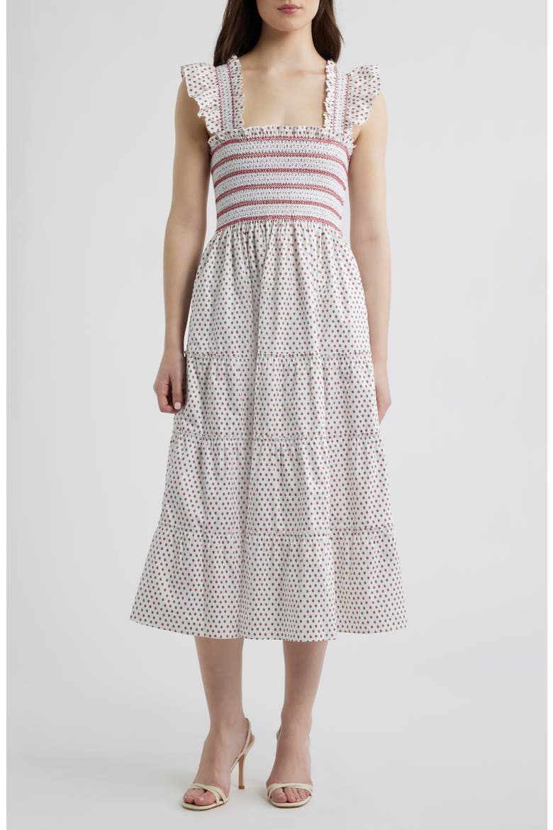 The Ellie Nap Midi Dress, Main, color, POPPY HALF DROP WHITE