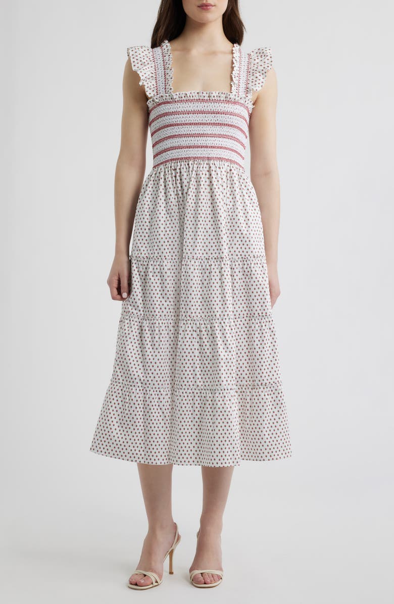 Hill House Home The Ellie Nap Midi Dress, Main, color, Poppy Half Drop White