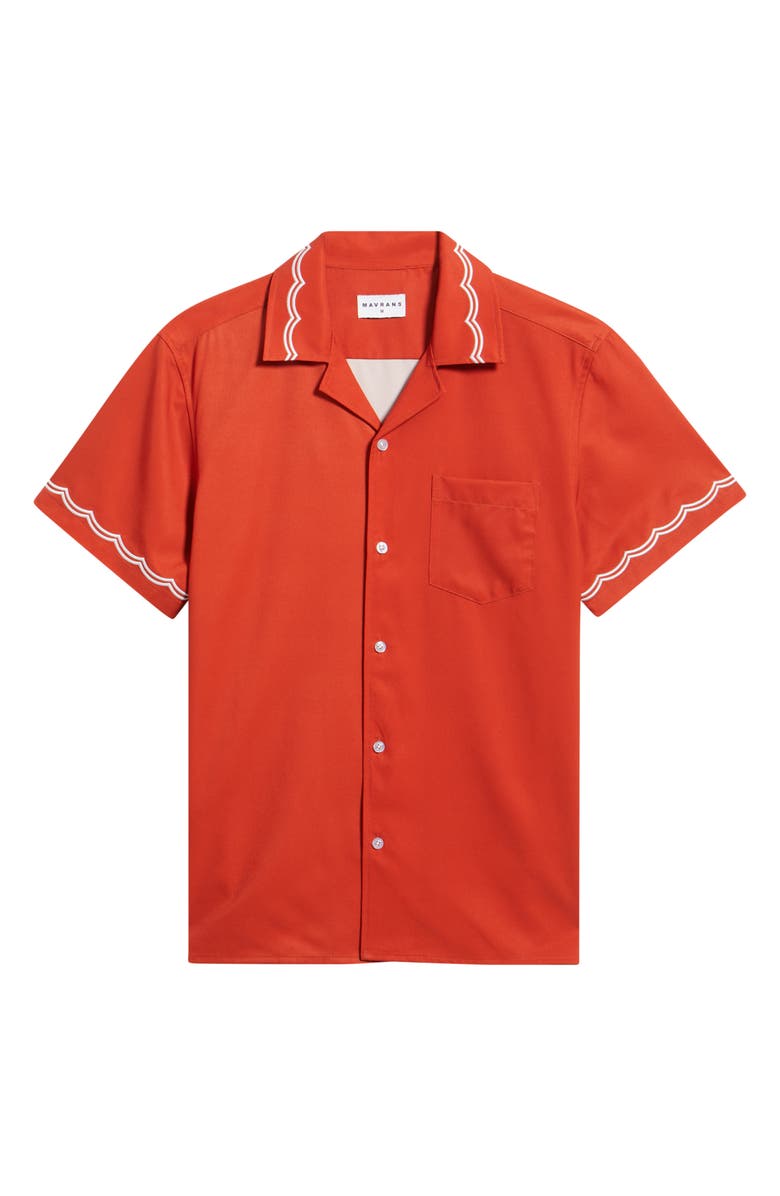 MAVRANS Rust Waves Performance Camp Shirt, Alternate, color, Red