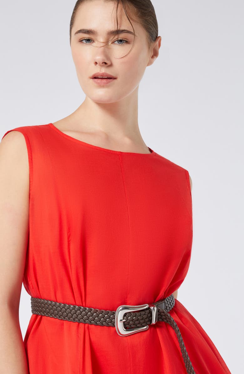 Marina Rinaldi Corvino Sleeveless Cotton Voile Midi Dress, Alternate, color, Red