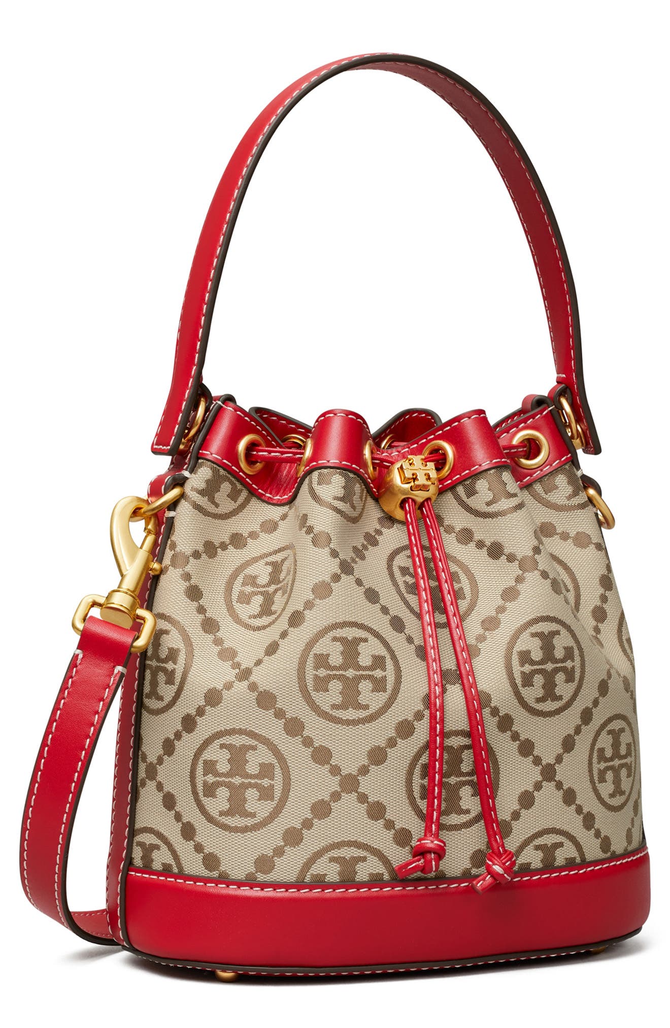 Tory Burch T Monogram Jacquard Bucket Bag, Alternate, color, 