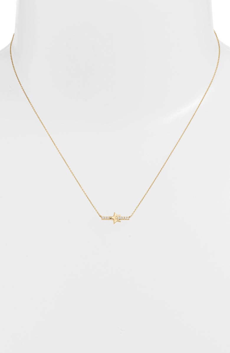 Dana Rebecca Designs Livi Gold Star Bar Diamond Necklace, Alternate, color, 
