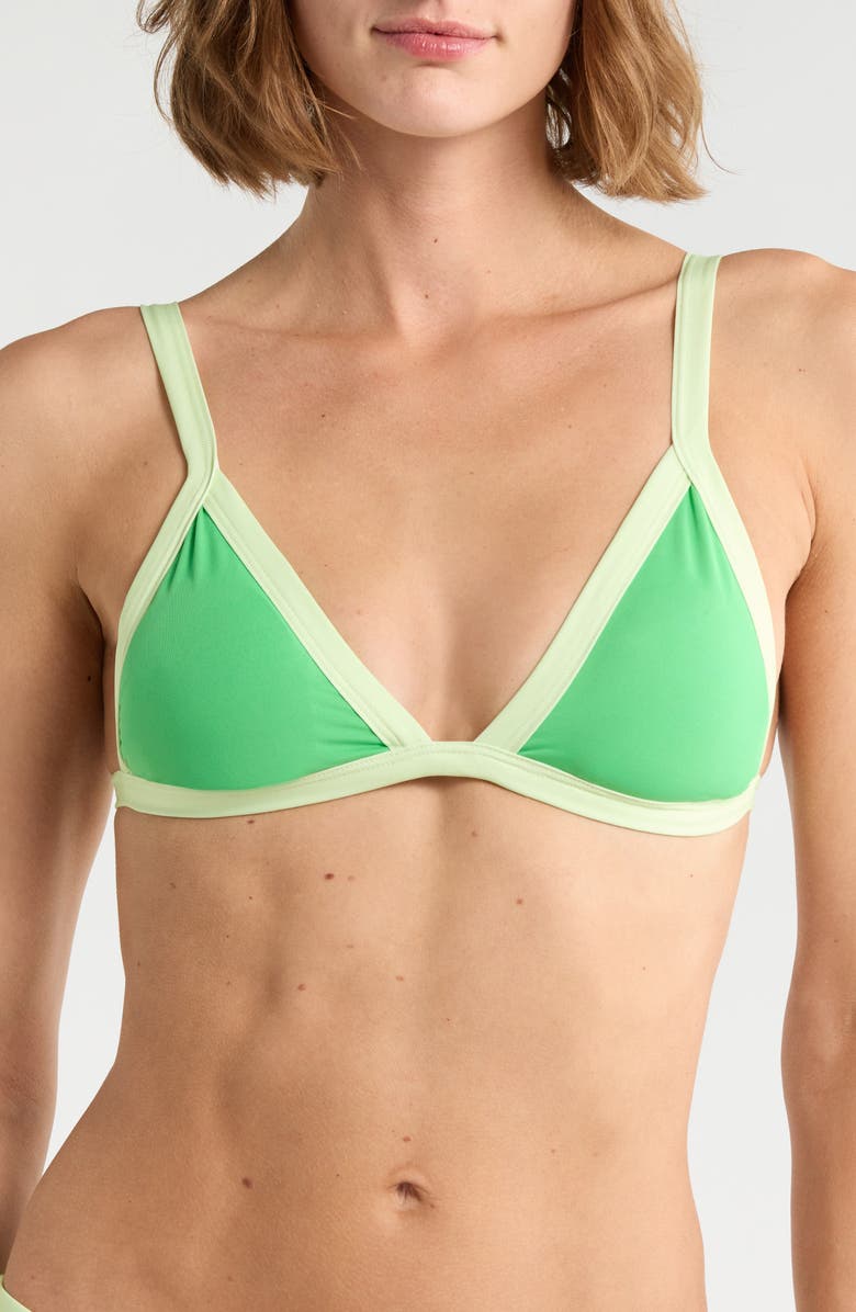 Maaji Rewind Reversible Bikini Top, Main, color, Green