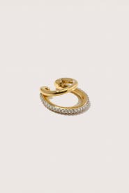 Otiumberg 14kt Gold Vermeil  Pave Double Ear Cuff