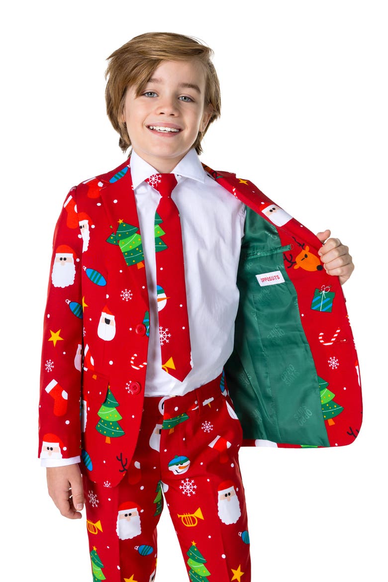 Kids' Festivity Suit, Alternate, color, RED