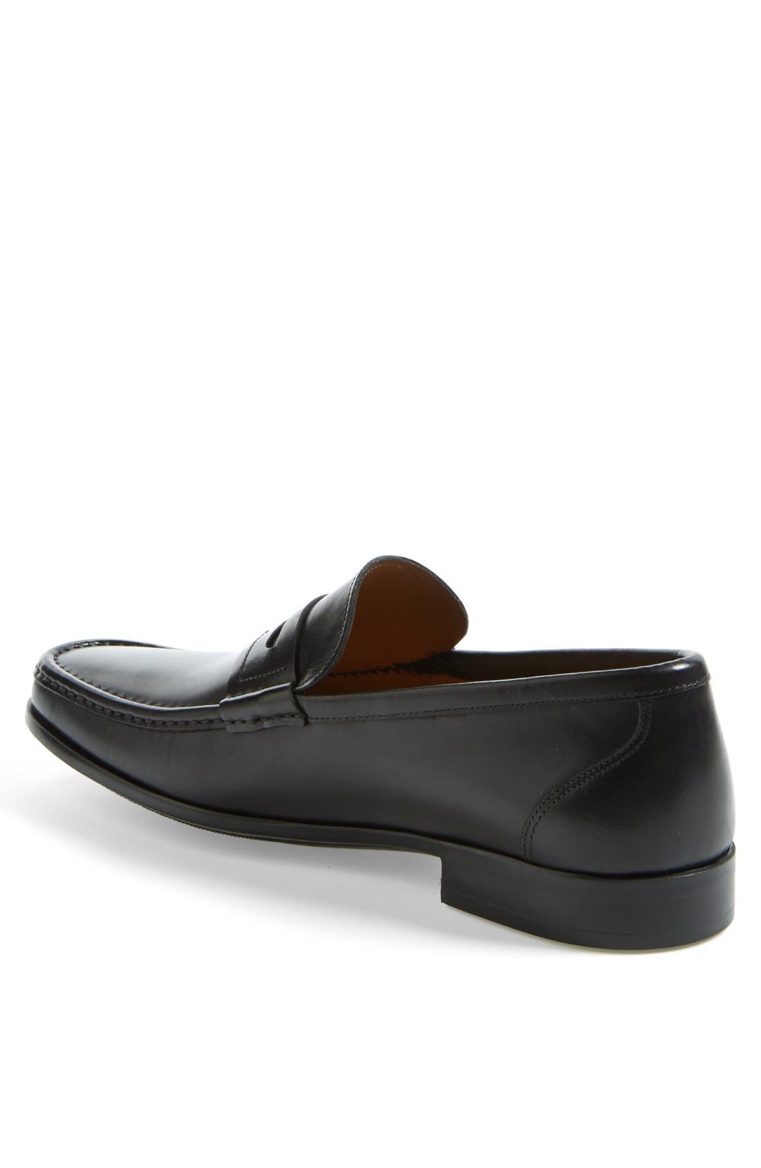 'Ares' Penny Loafer, Alternate, color, BLACK