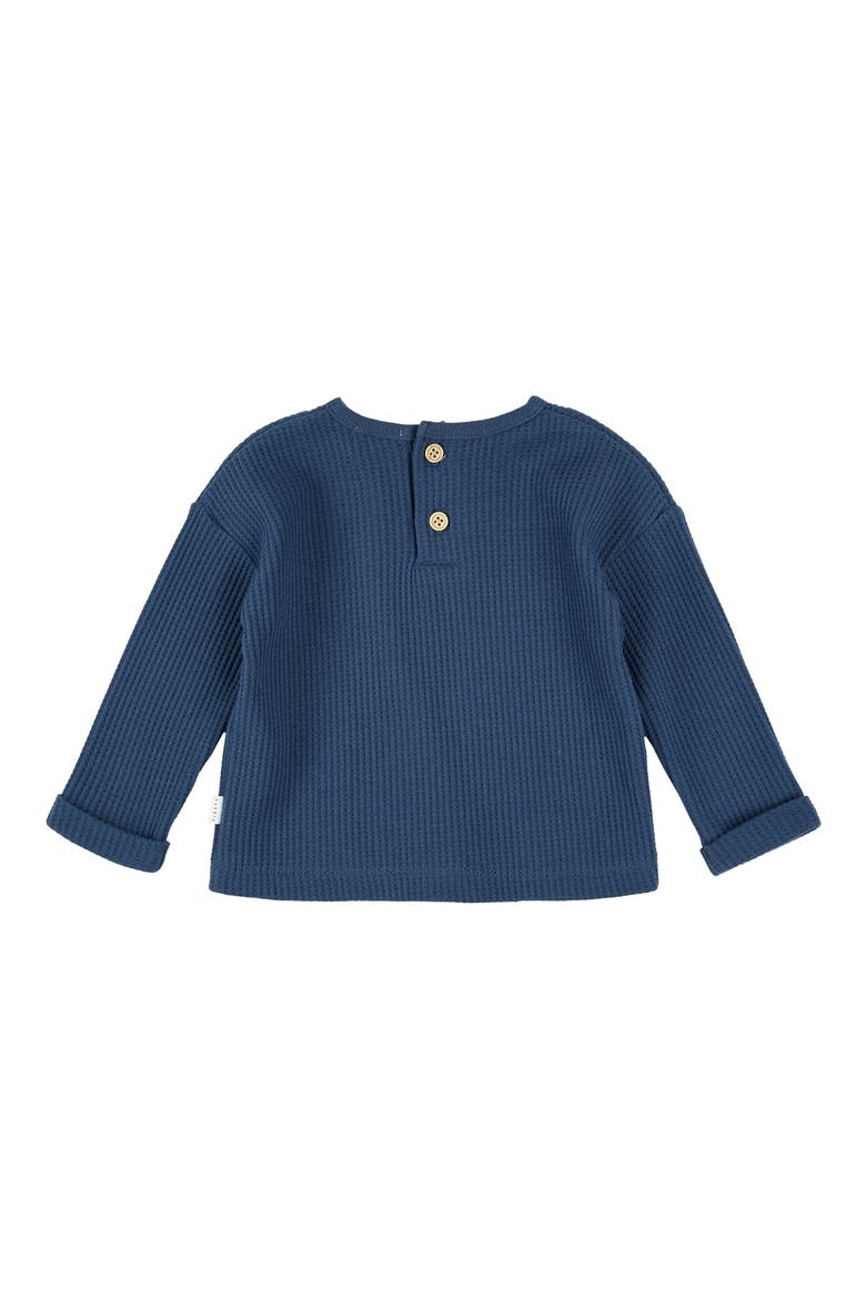 Puppy Embroidered Thermal Top & Pants Set, Alternate, color, DARK BLUE