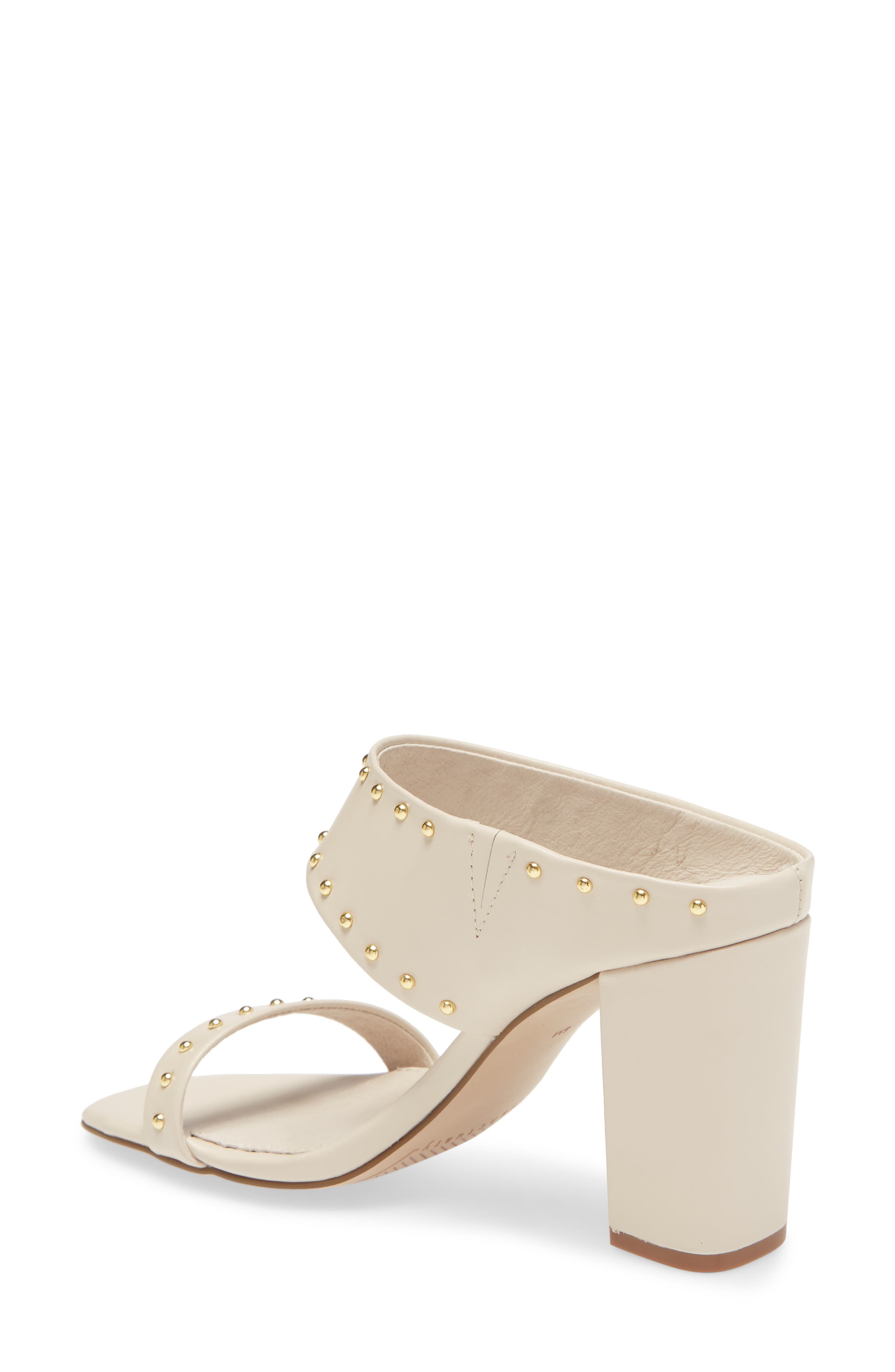 Spears Studded Slide Sandal, Alternate, color, BONE LEATHER