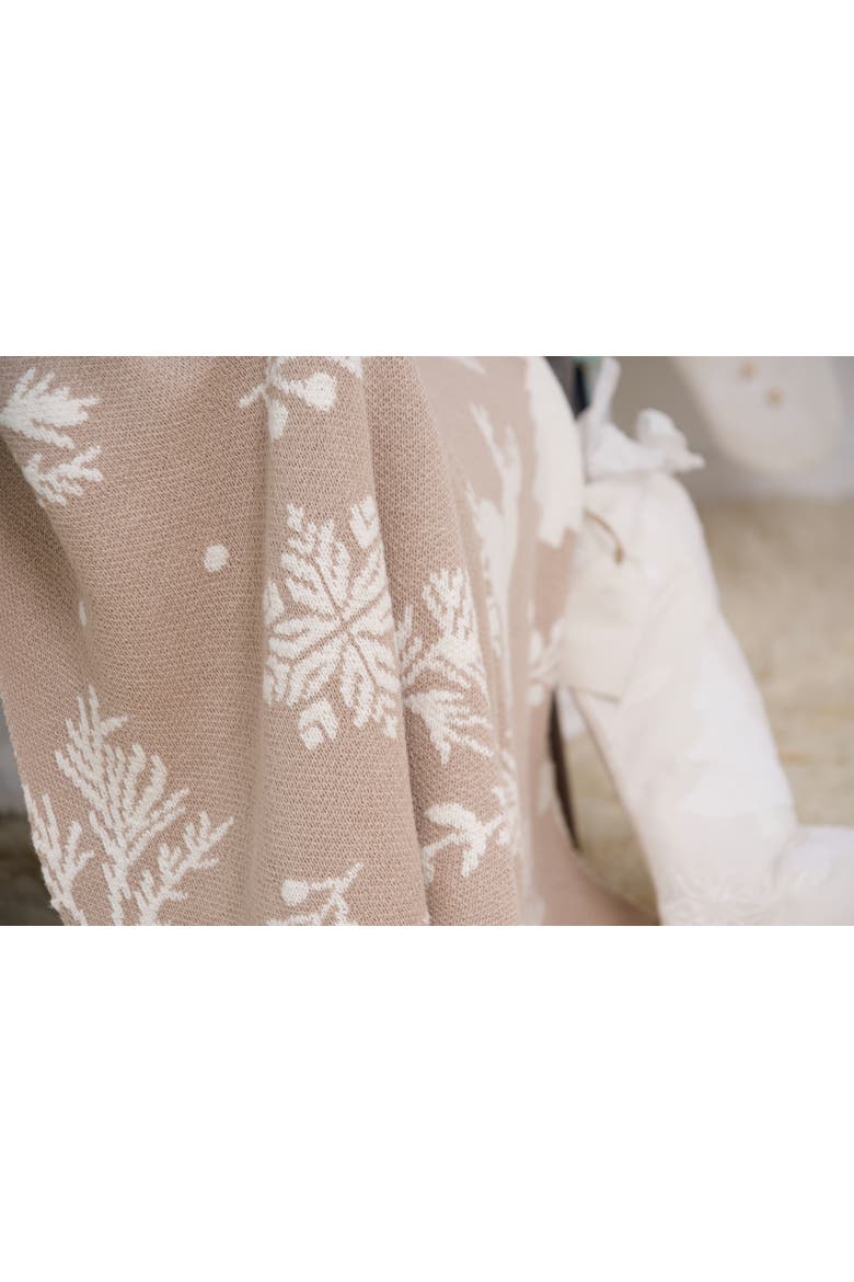 Yuletide Frost Christmas Winter Throw Blanket, Alternate, color, White