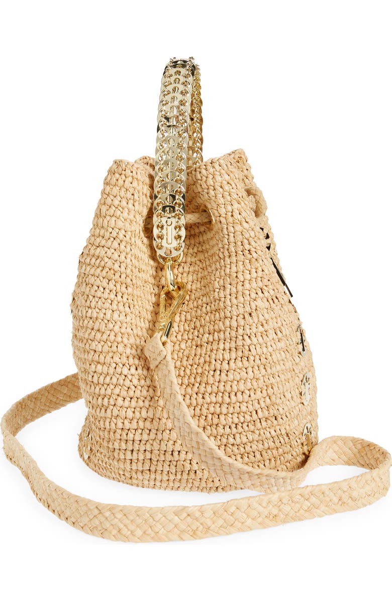 Rabanne Raffia Bucket Bag, Alternate, color,