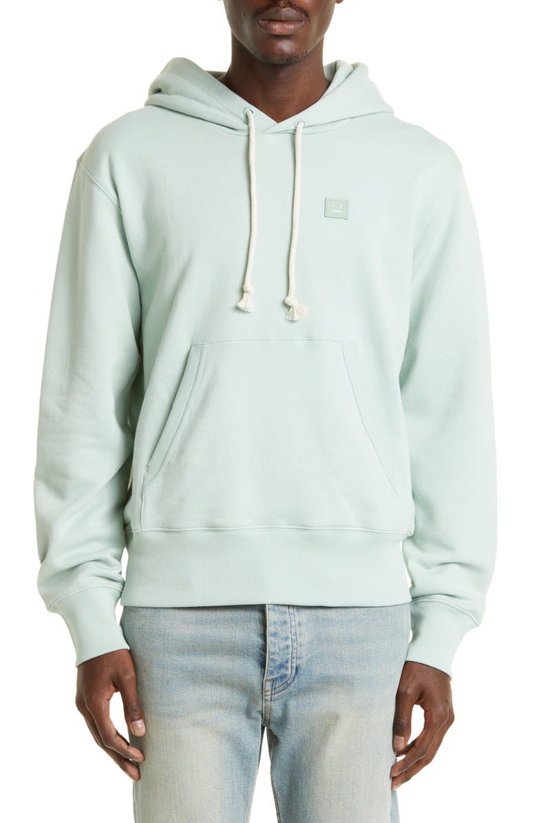 Acne Studios Face Logo Organic Cotton Hoodie, Main, color,