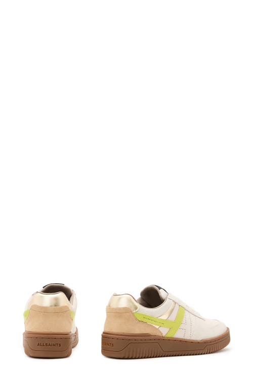 Allsaints Suede Vix Sneakers In White/brown/green