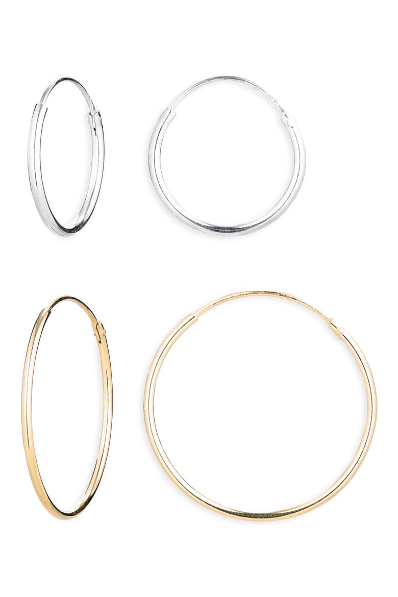 2-Tone Endless Earrings, Main, color, TWO TONE