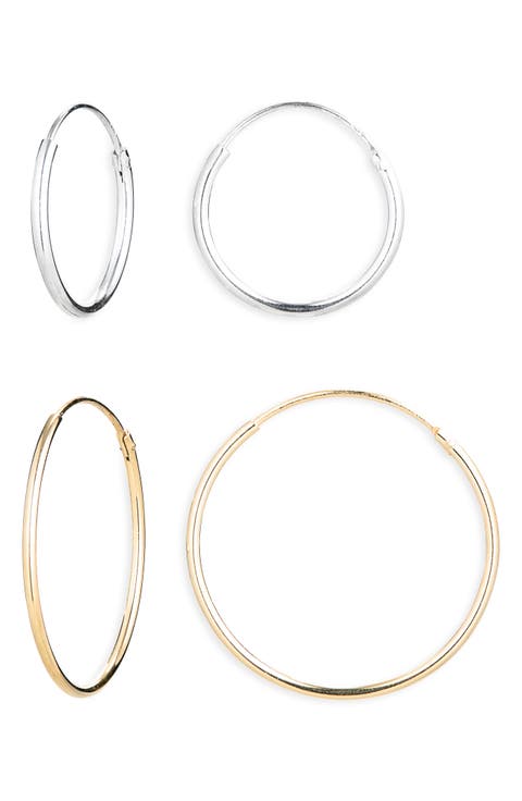 2-Tone Endless Earrings