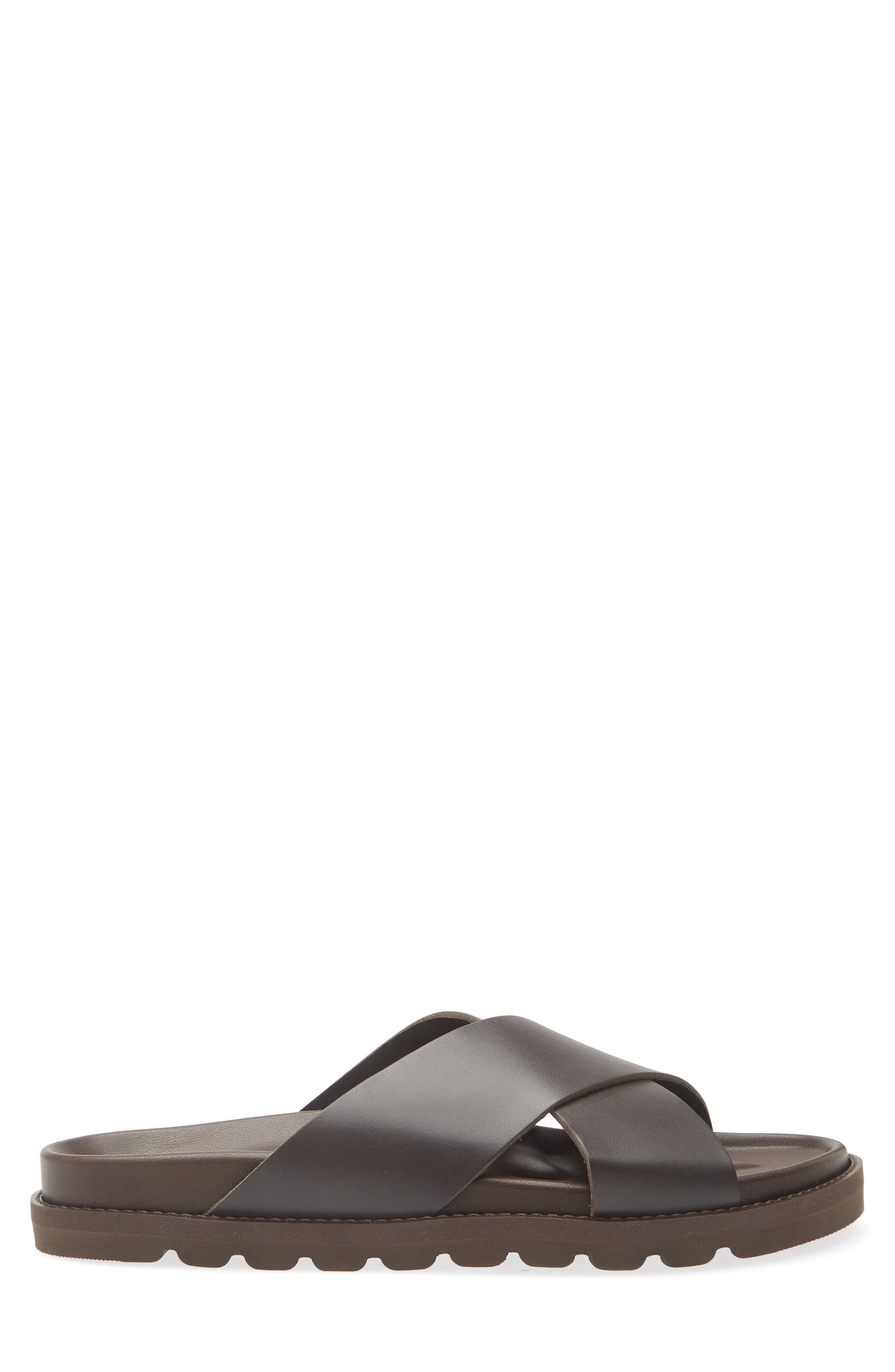 Braga Cross Strap Slide Sandal, Alternate, color, BROWN