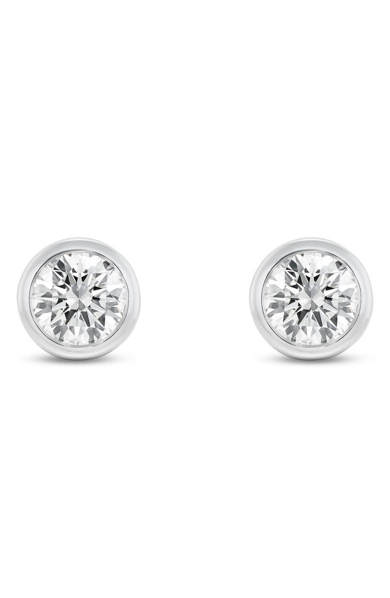 LIGHTBOX 1-Carat Lab Grown Diamond Bezel Stud Earrings, Main, color,