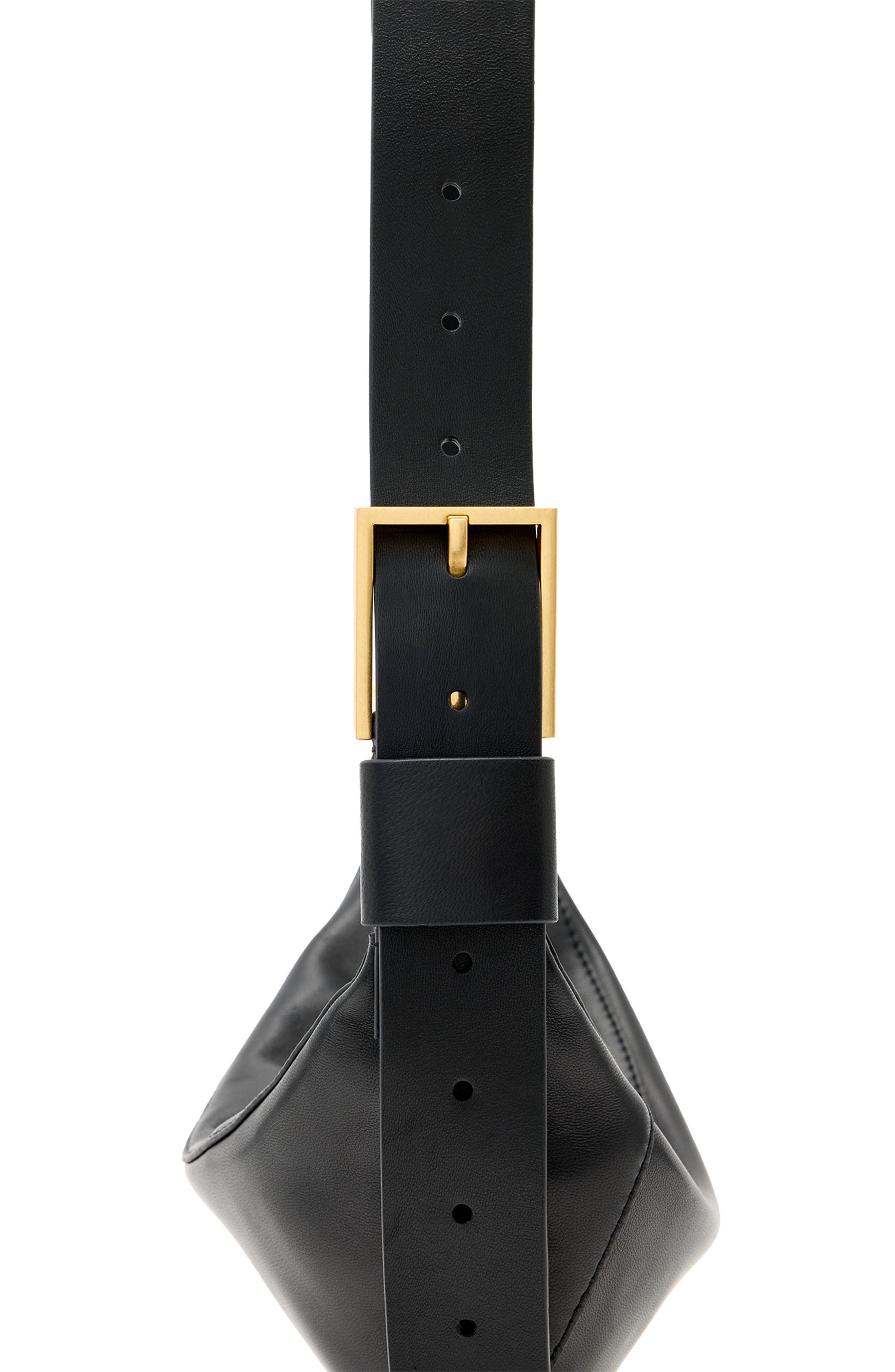 AllSaints Luna Leather Crossbody Bag, Alternate, color, Black