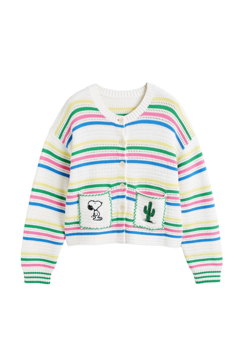 Chinti & Parker Cotton Peanuts Vacation Cardigan, Alternate, color, 
