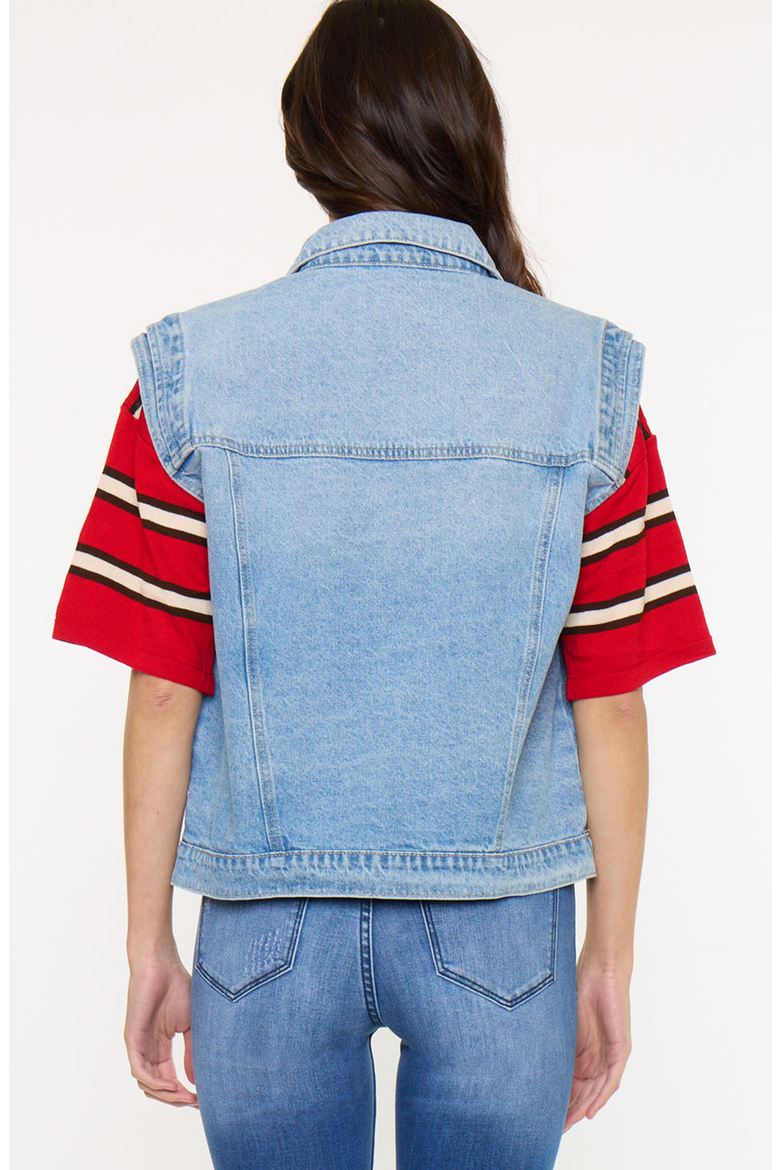 Joey Oversized 80's Vest, Alternate, color, Medium Wash