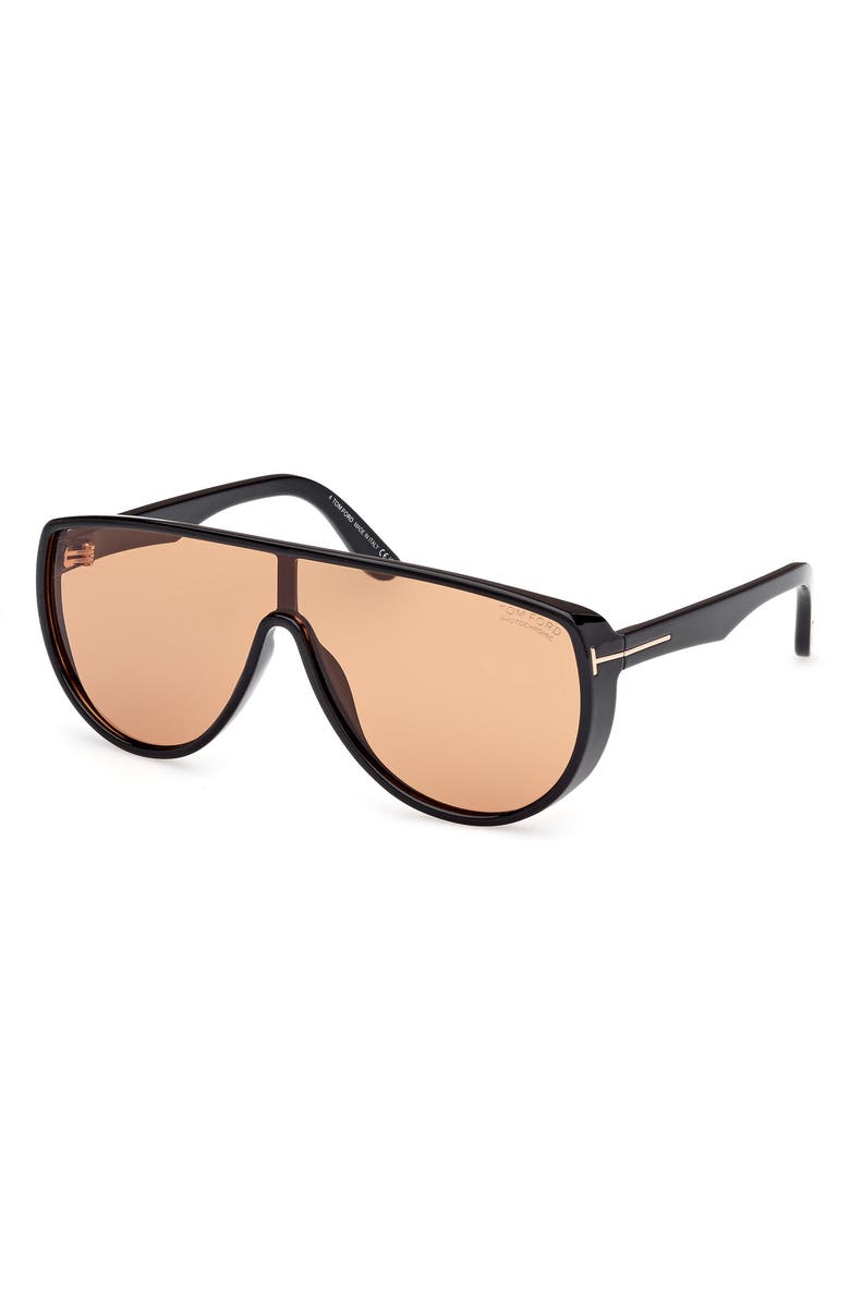 TOM FORD Achilles 138mm Shield Sunglasses, Alternate, color, 
