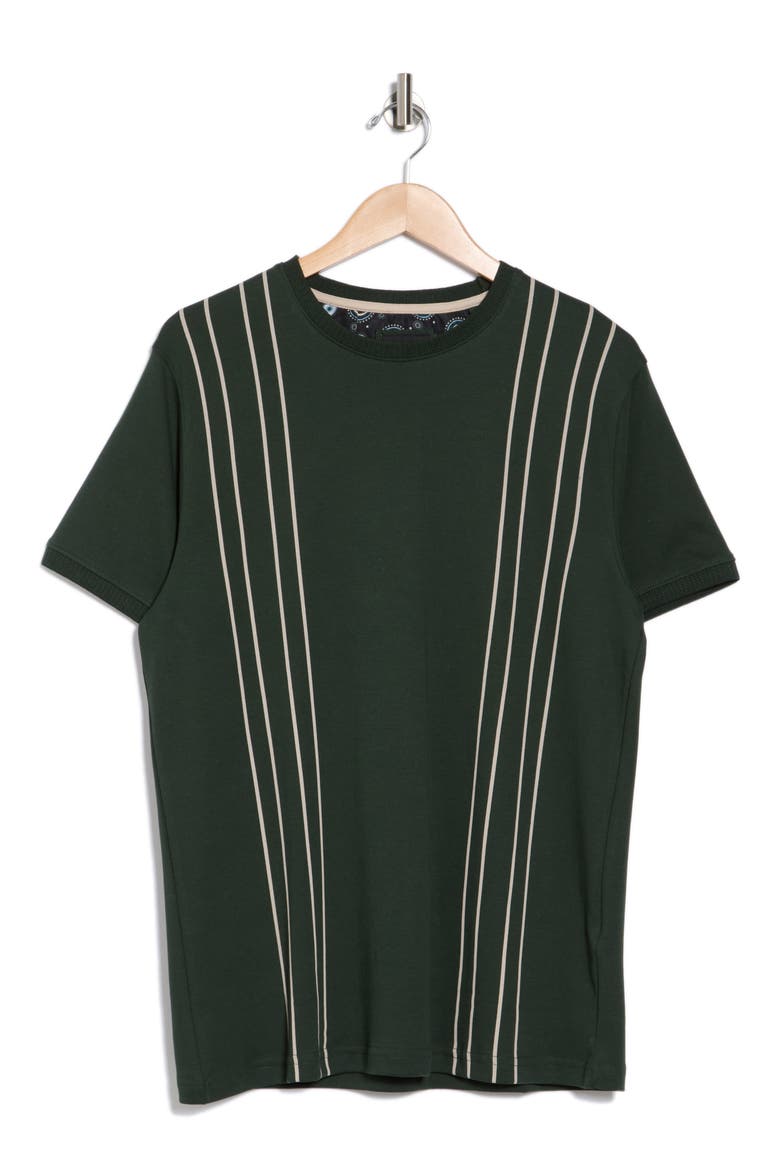 Vertical Stripes Cotton T-Shirt, Alternate, color, GREEN