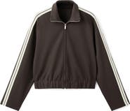 MANGO Stripe Front Zip Jacket