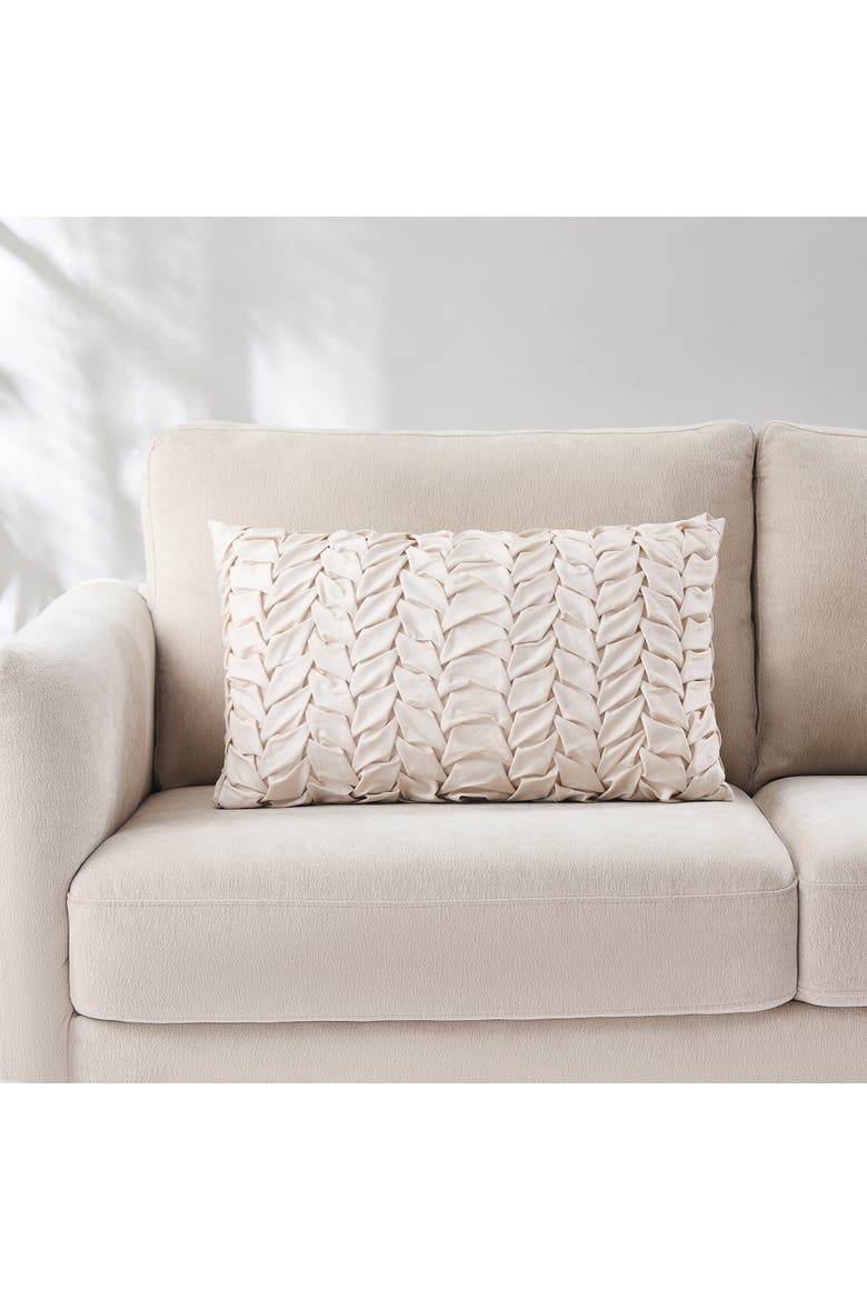 Chanterelle Cotton Pillow Cover, Alternate, color, Cream