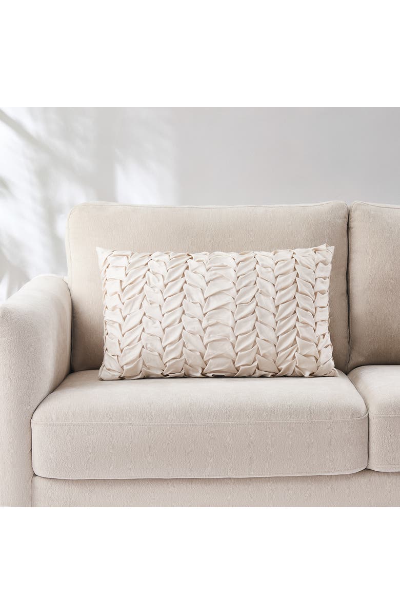 LUSH DECOR Chanterelle Cotton Pillow Cover, Alternate, color, Cream