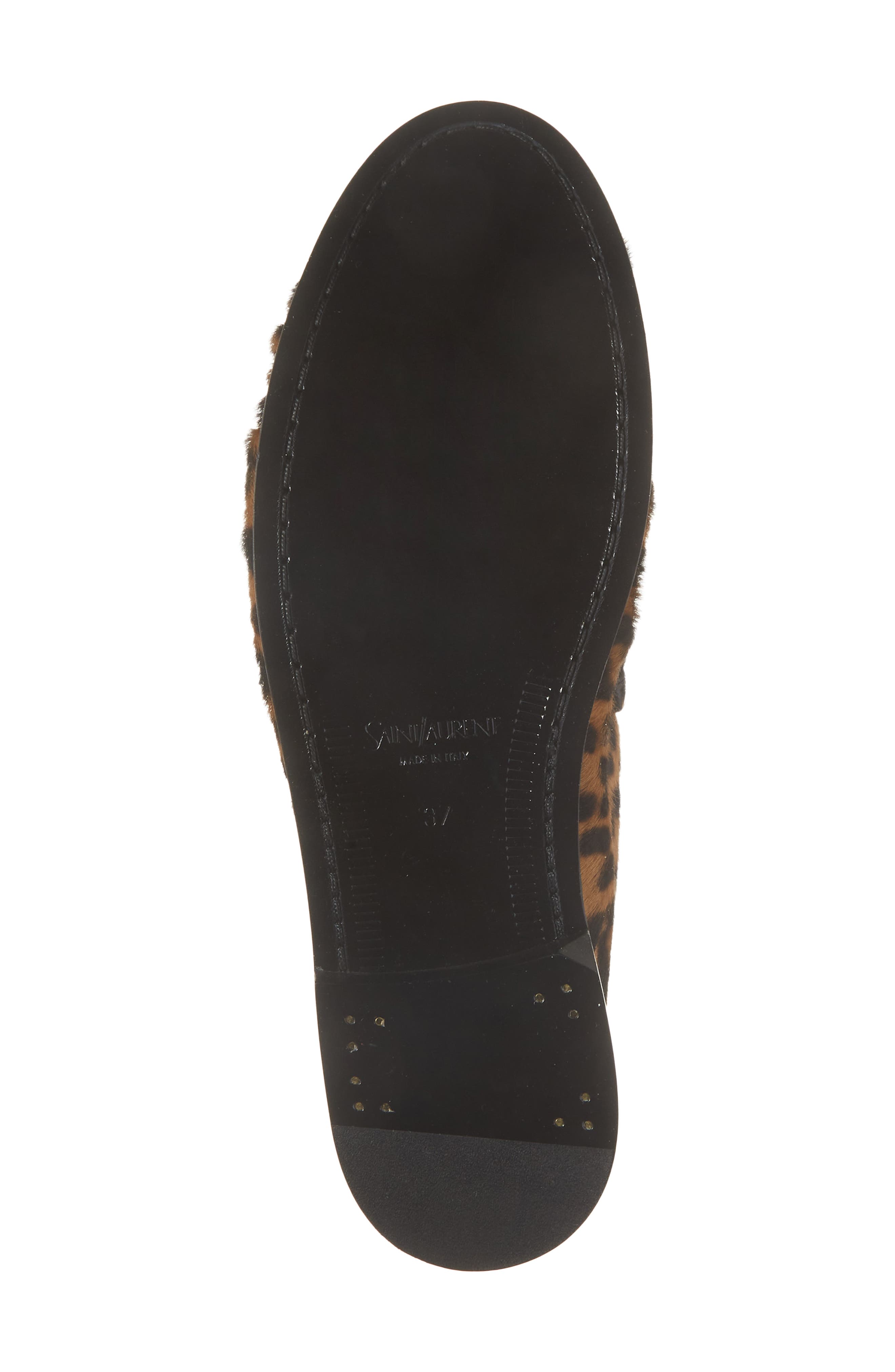 Saint Laurent Genuine Calf Hair Penny Loafer, Alternate, color, Manto Naturale/ Leopard