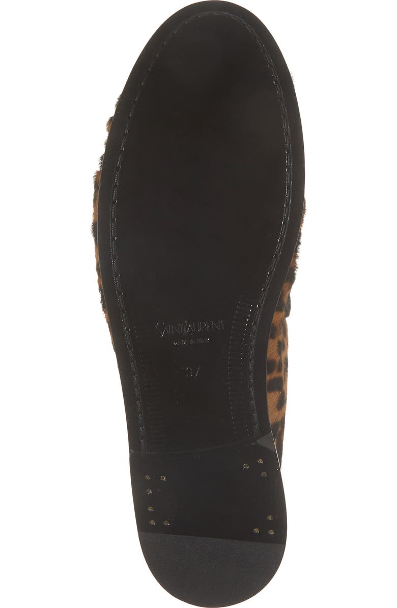 Saint Laurent Genuine Calf Hair Penny Loafer, Alternate, color, Manto Naturale/ Leopard