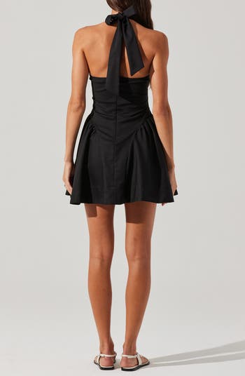 Meana Cotton Blend Halter Minidress