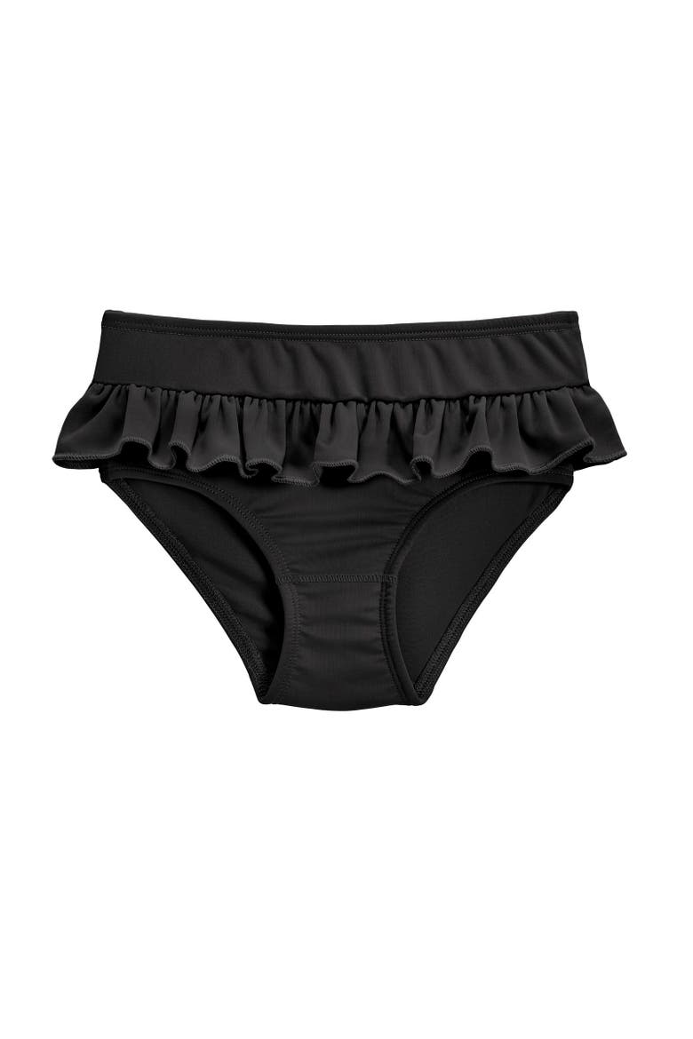 Girls UPF 50+ Ruffle Swim Briefs, Main, color, Black