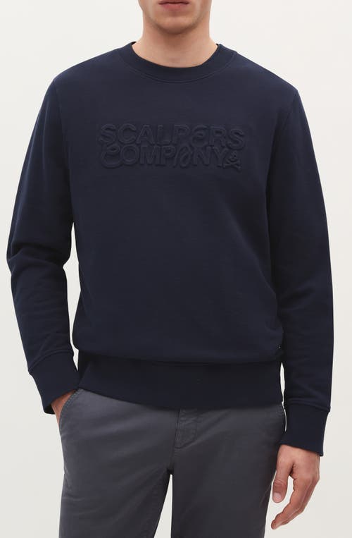 Scalpers Company Emboss Sweater In Blue