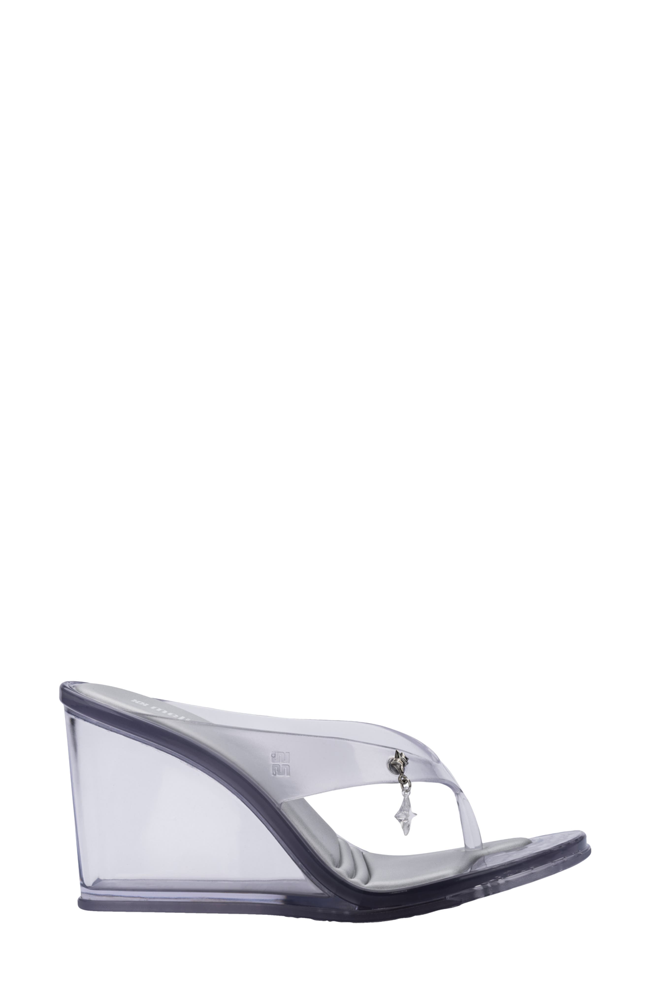 Nabeela Wedge Flip Flop, Alternate, color, CLEAR GREY