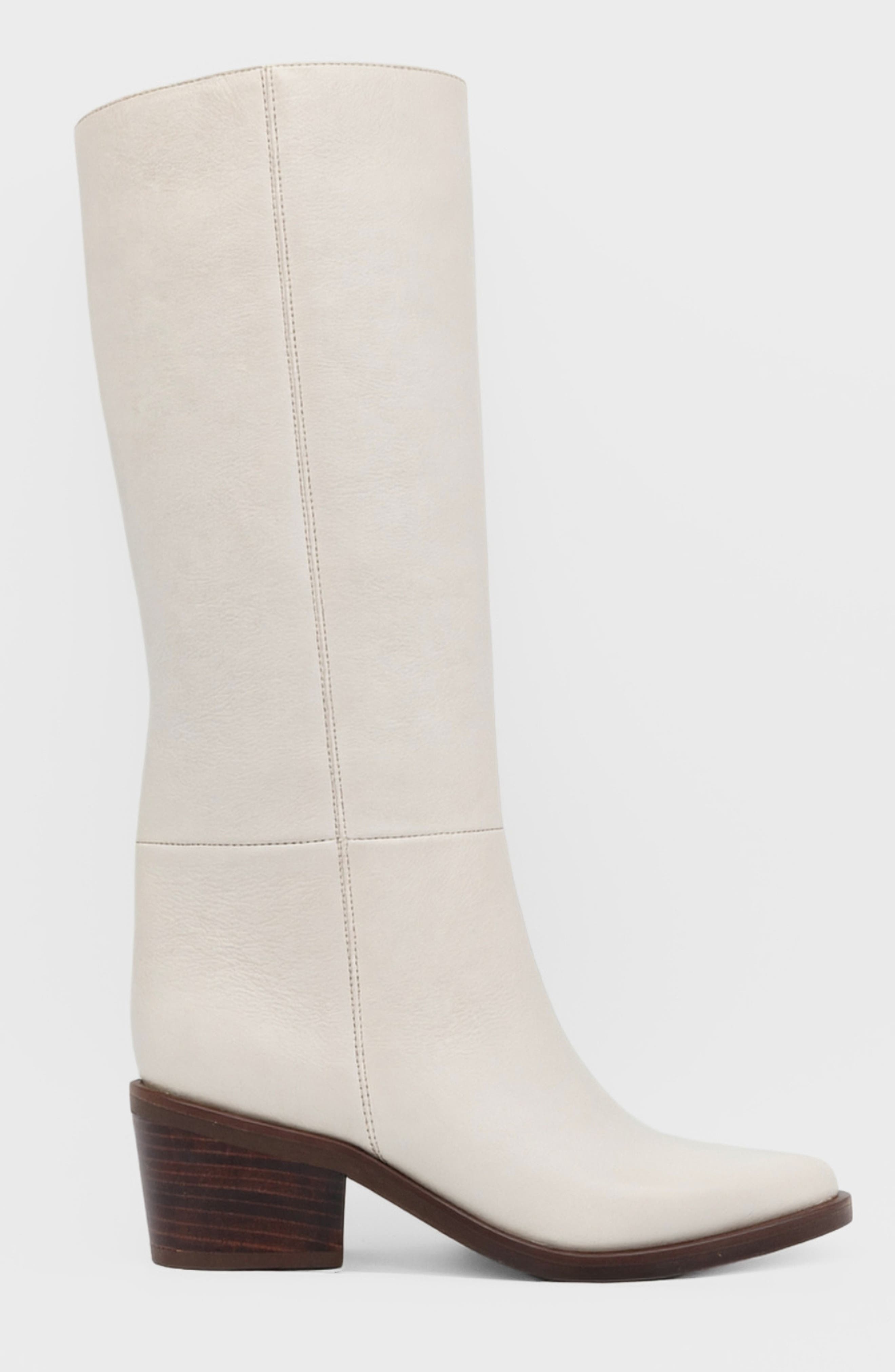 Eleganza Knee High Leather Boots, Alternate, color, Ivory