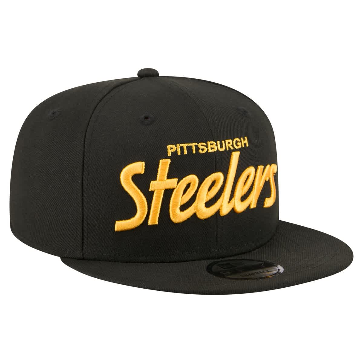 Men's New Era Black Pittsburgh Steelers Core Team Script 9FIFTY