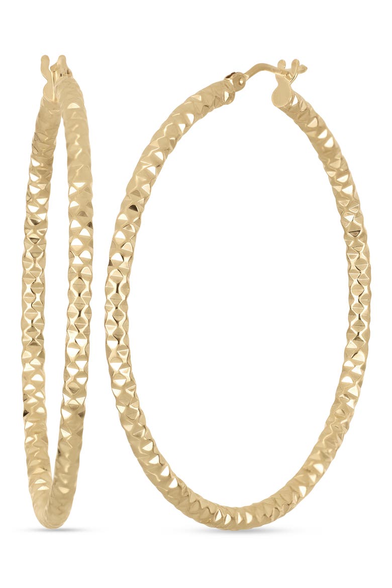 14k Gold 45mm Textured Hoop Earrings, Main, color, 14K YELLOW GOLD