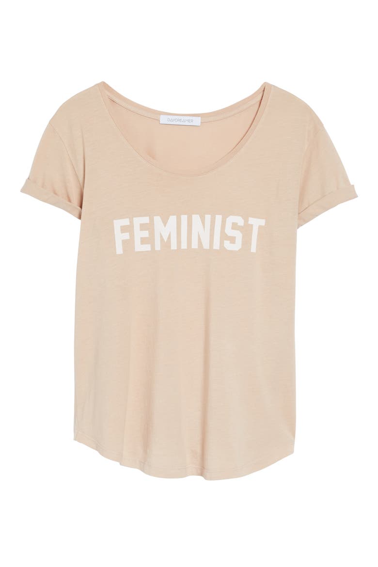 Feminist Graphic Tee, Alternate, color, TOASTED ALMOND