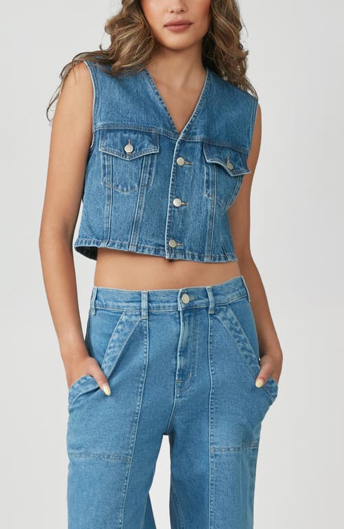 Shop Lola Jeans Carter Cropped Vest In Vintage Nostalgia